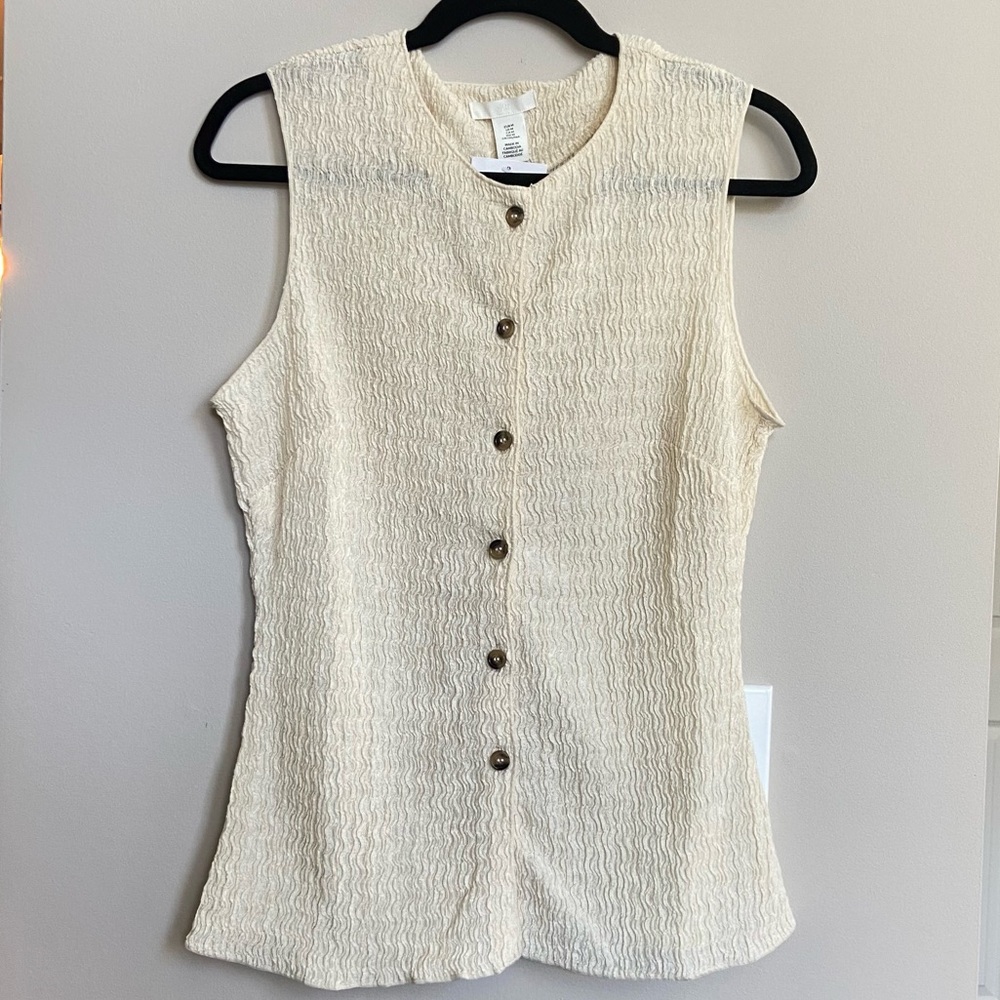 H&M Vest, Sleeveless, Button Front, NWT